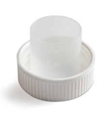 38 mm SecuRx® 15ml Dosage Cap™ with Ribbed Side Text Top