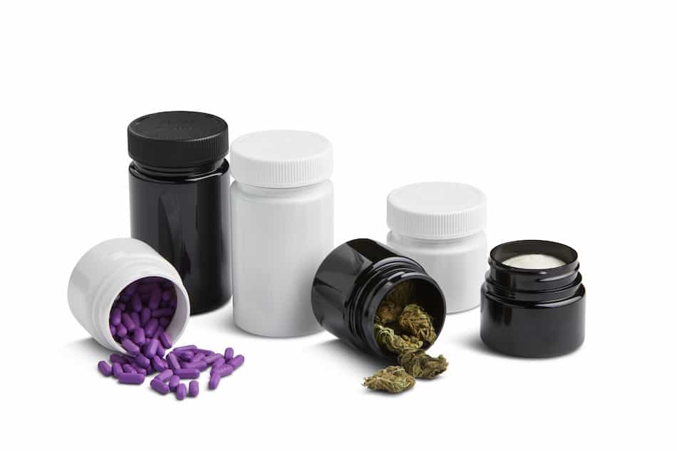 Plastic HDPE jars for cannabis packaging