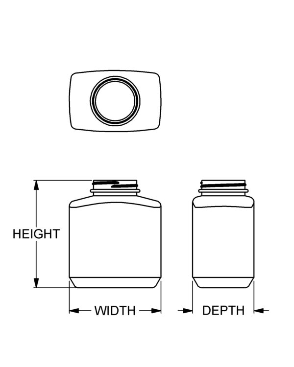 20 oz Pedestal Wide-Mouth Pharmaceutical Oblong