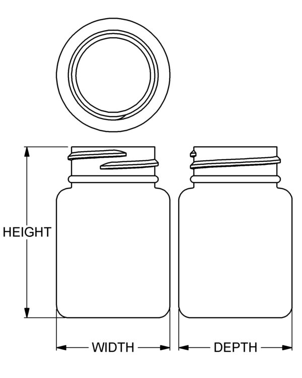 45 cc Contemporary Series Wide-Mouth Round