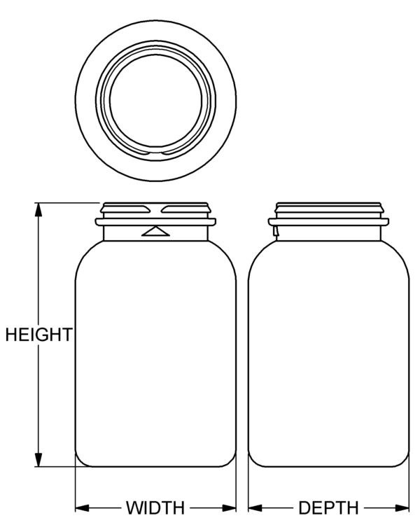 150 cc Snap Cap Series Wide-Mouth Round