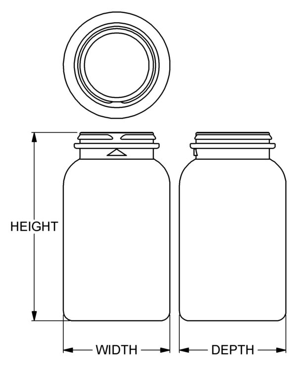 150 cc Snap Cap Series Wide-Mouth Round