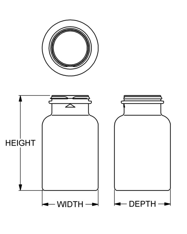 150 cc Snap Cap Series Wide-Mouth Round