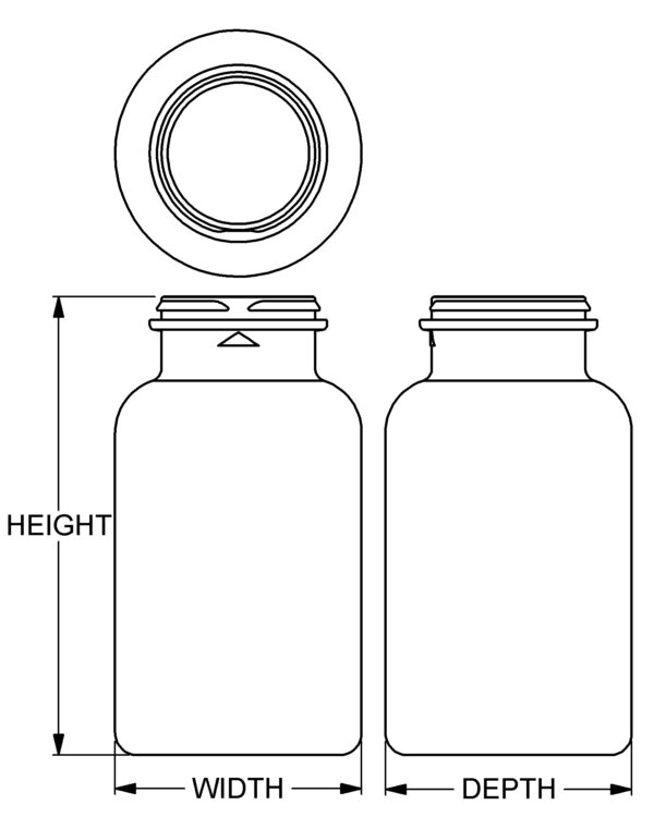 200 cc Snap Cap Series Wide-Mouth Round