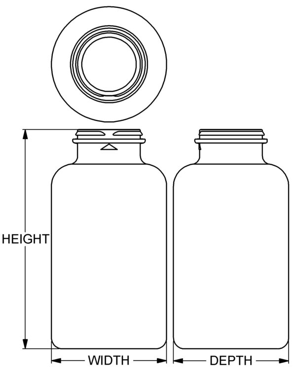 300 cc Snap Cap Series Wide-Mouth Round