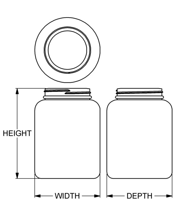 1500 cc Classic Series Wide-Mouth Round