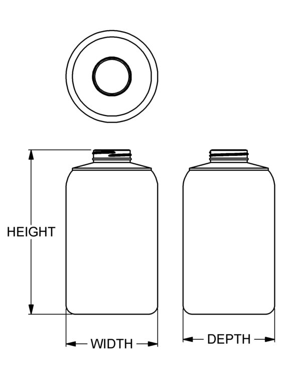 2000 cc Classic Series Wide-Mouth Round