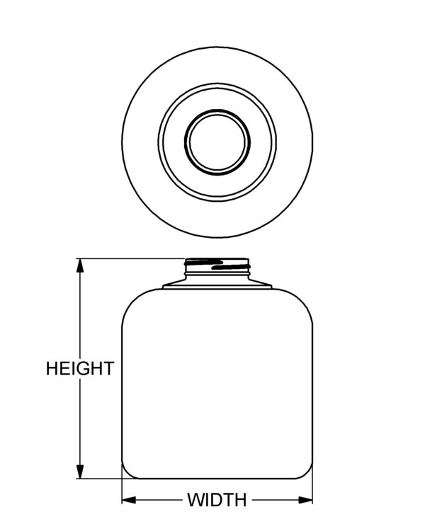 2500 cc Classic Series Wide-Mouth Round