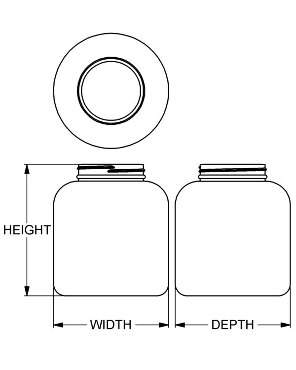 2500 cc Classic Series Wide-Mouth Round