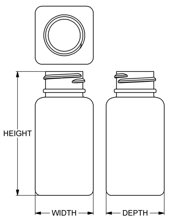 50 cc Wide-Mouth Square