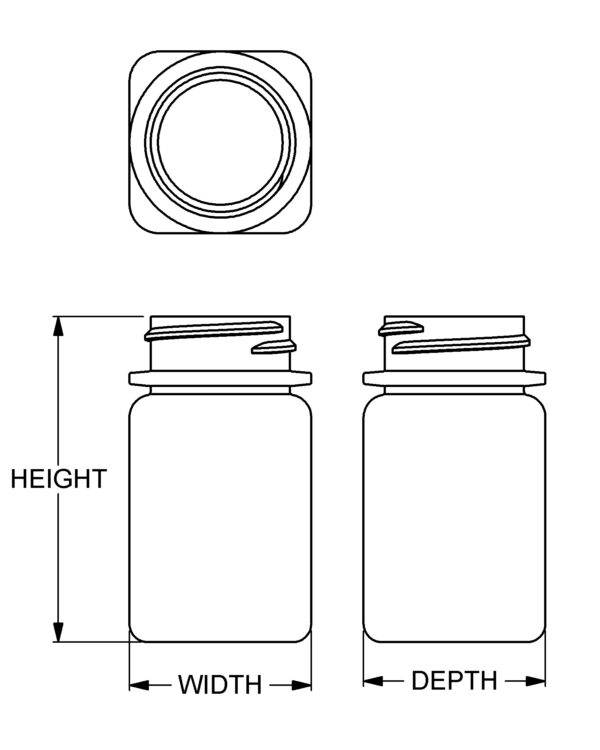 60 cc Wide-Mouth Square