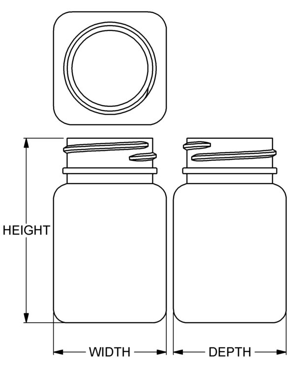 60 cc Wide-Mouth Square