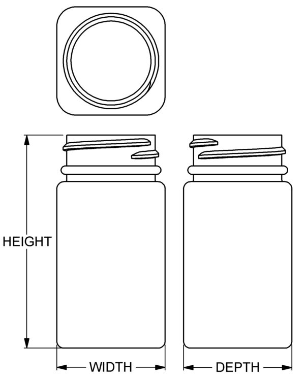 60 cc Wide-Mouth Square