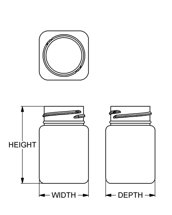 90 cc Wide-Mouth Square