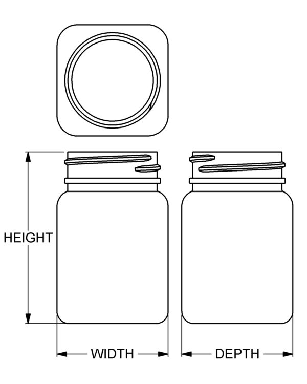 90 cc Wide-Mouth Square