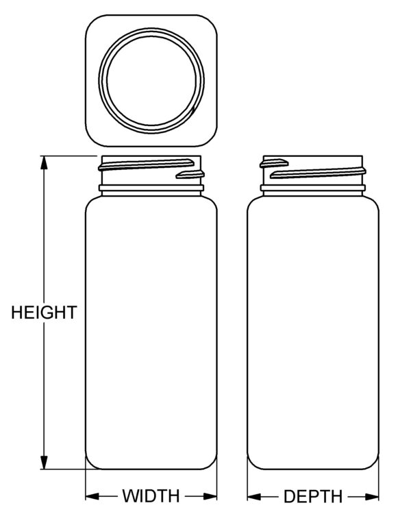 190 cc Wide-Mouth Square