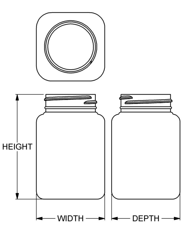 200 cc Wide-Mouth Square