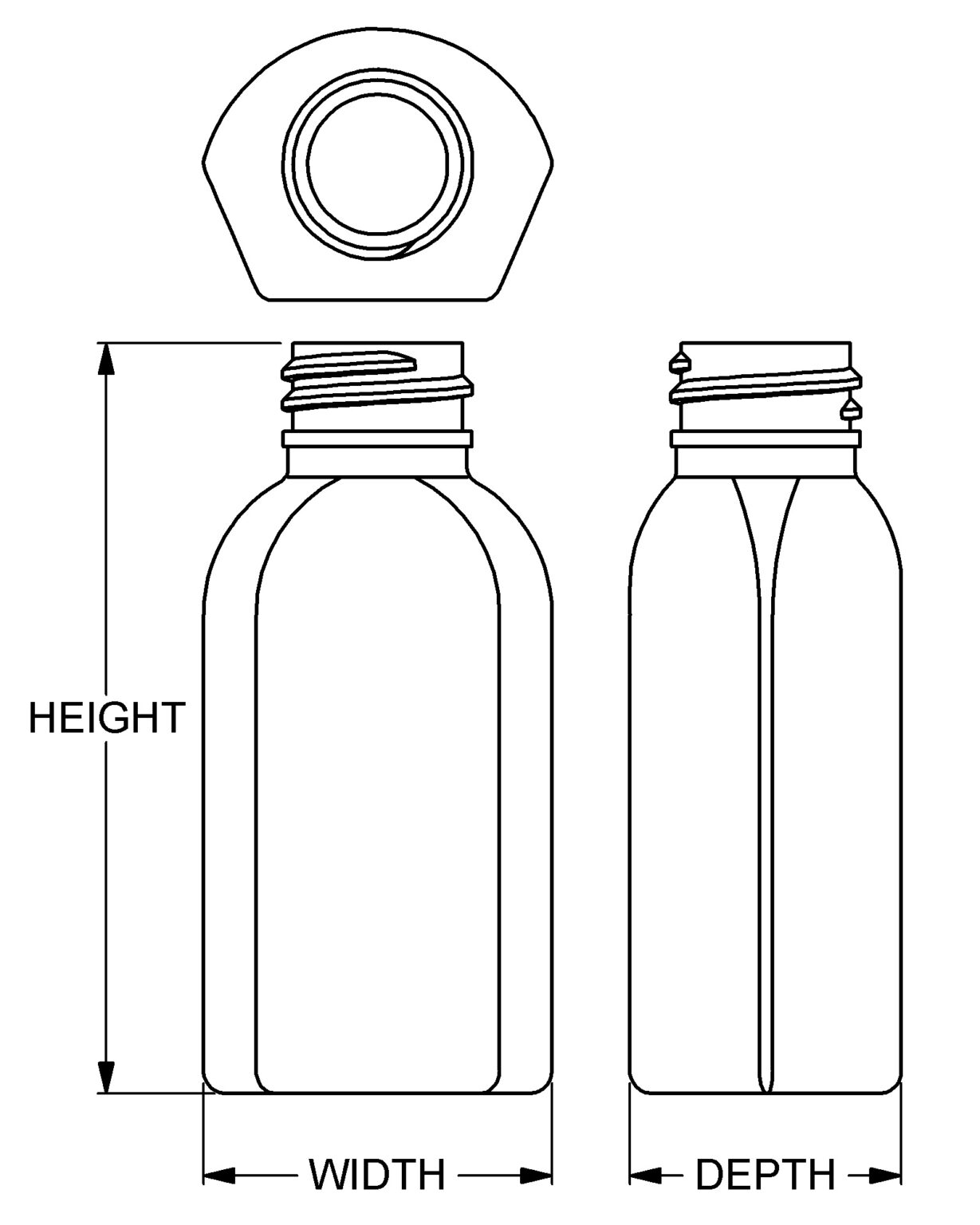 FreeStyle™ 2 oz Dropper Bottle Oval Drug Plastics & Glass