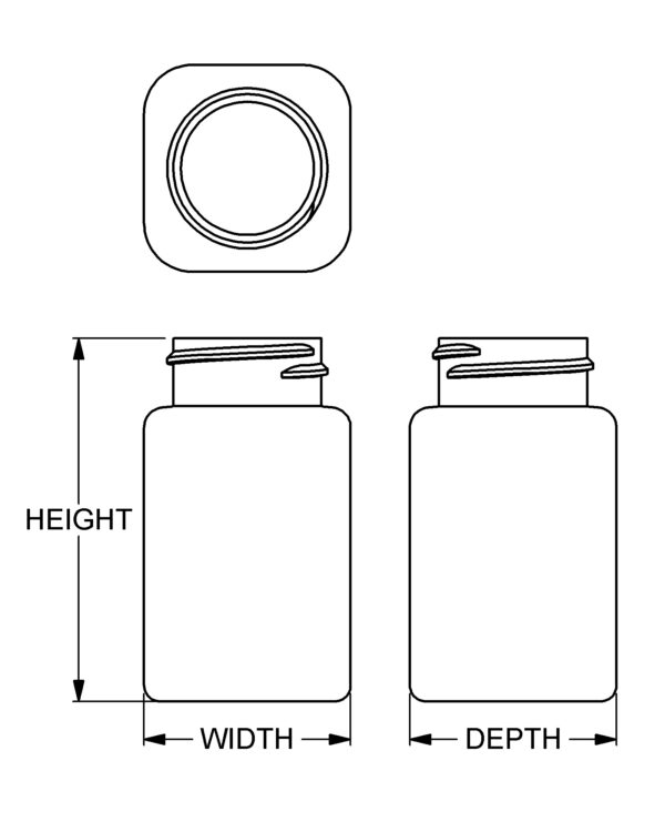 75 cc Wide-Mouth Square