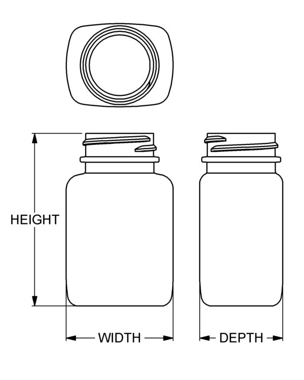 75 cc Wide-Mouth Oblong