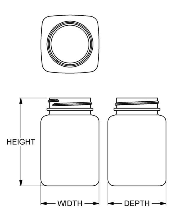 200 cc Wide-Mouth Square