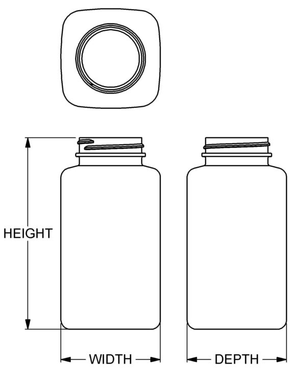 400 cc Wide-Mouth Square