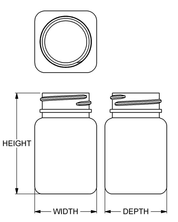 60 cc Wide-Mouth Square