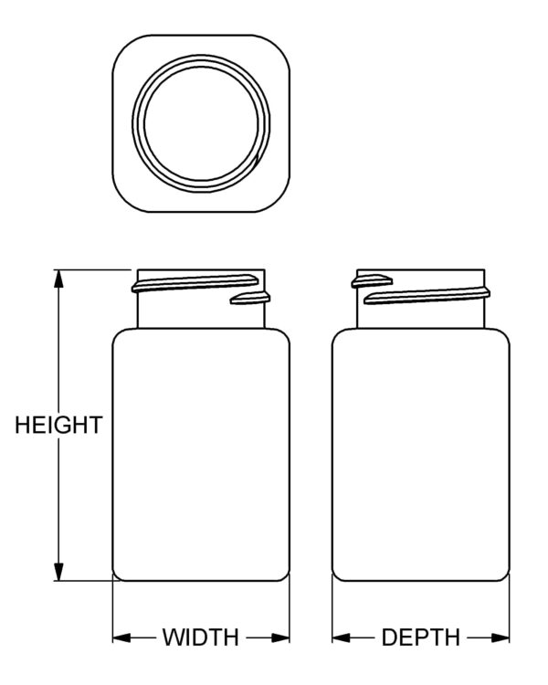 75 cc Wide-Mouth Square